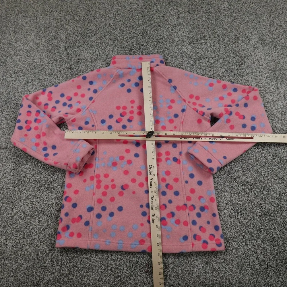 Columbia Sweater Girls XL 18/20 Pink Polka Dot Fleece Sweatshirt‎ Casual Preppy